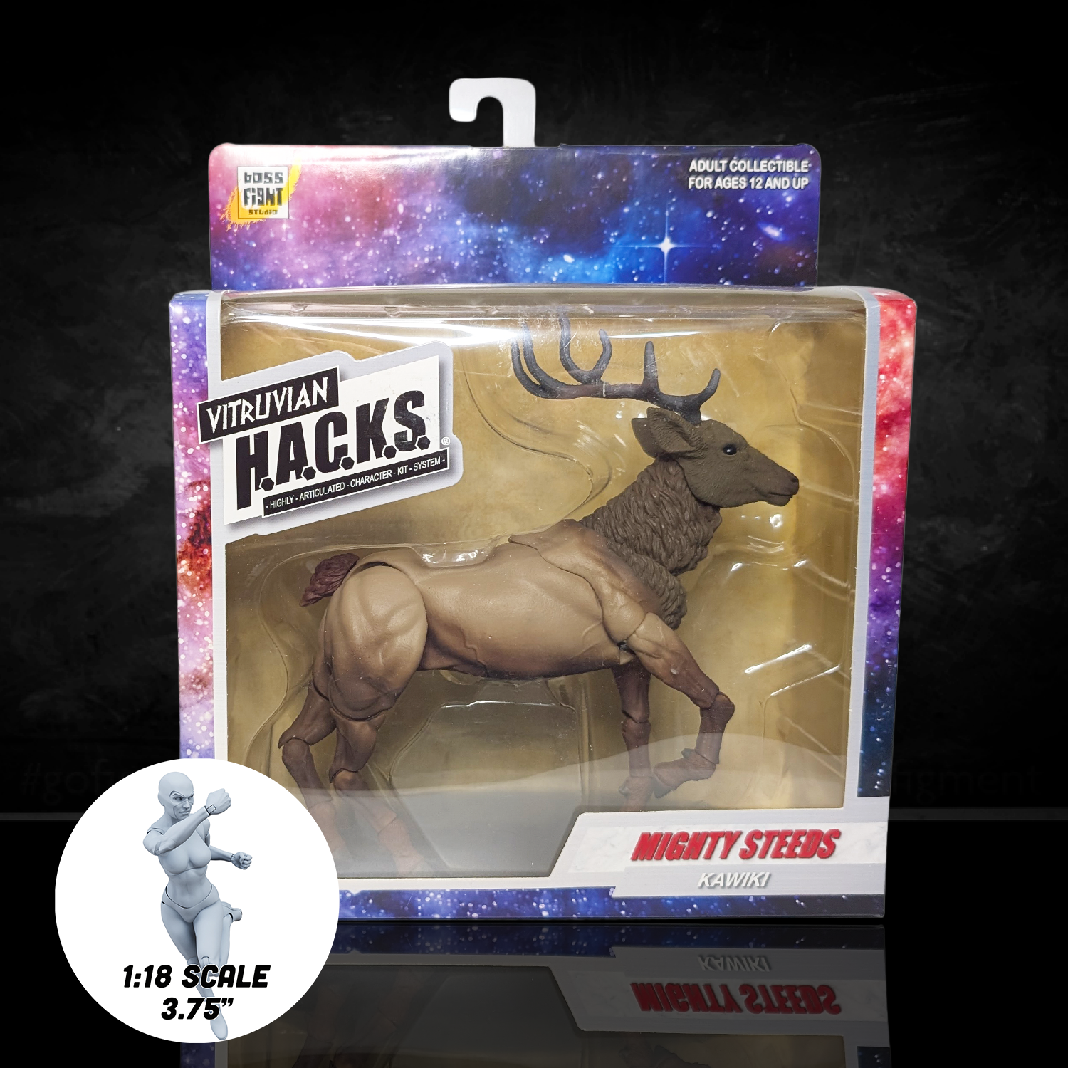 Mighty Steeds Kawiki Elk 1:18 Scale Vitruvian HACKS Compatible Articulated NIB by Boss Fight Studio Llc in packaging