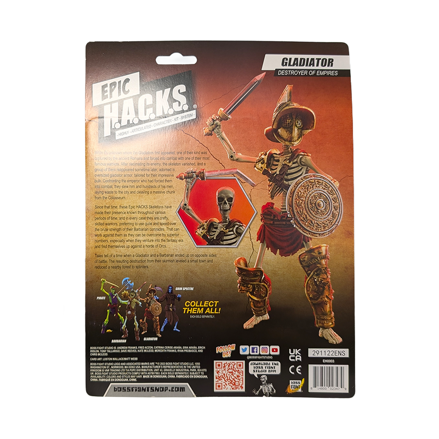 Spartan: Ancient Warrior (Epic H.A.C.K.S.) 6" Action Figure – Oversized 1:12 Scale Undead Hoplite by Boss Fight Studio Llc new in box
