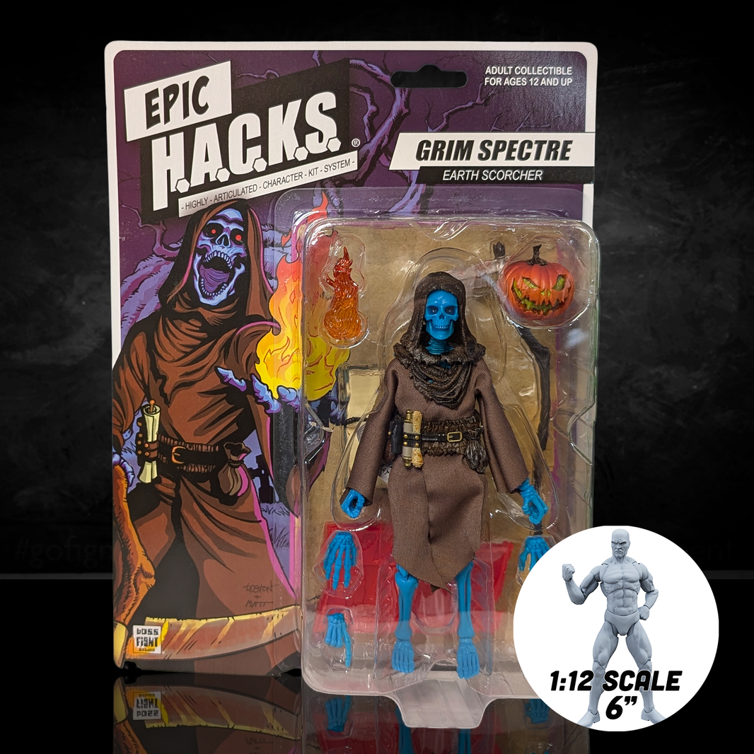 Grim Spectre: Earth Scorcher (Epic H.A.C.K.S.) 6" Action Figure – Oversized 1:12 Scale Undead Wraith by Boss Fight Studio Llc new in box