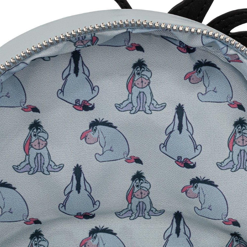 Eeyore Winnie the Pooh Loungefly Cosplay Mini-Backpack New interior lining featuring multiple Eeyore character poses by Loungefly