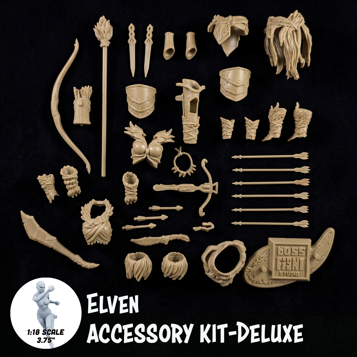 1:18 Scale Elven Wilderness Brown Accessory Pack (Double Figure Ranger & Archer Kit for 3.75" - 4" Figures) by Boss Fight Studio Llc new in box