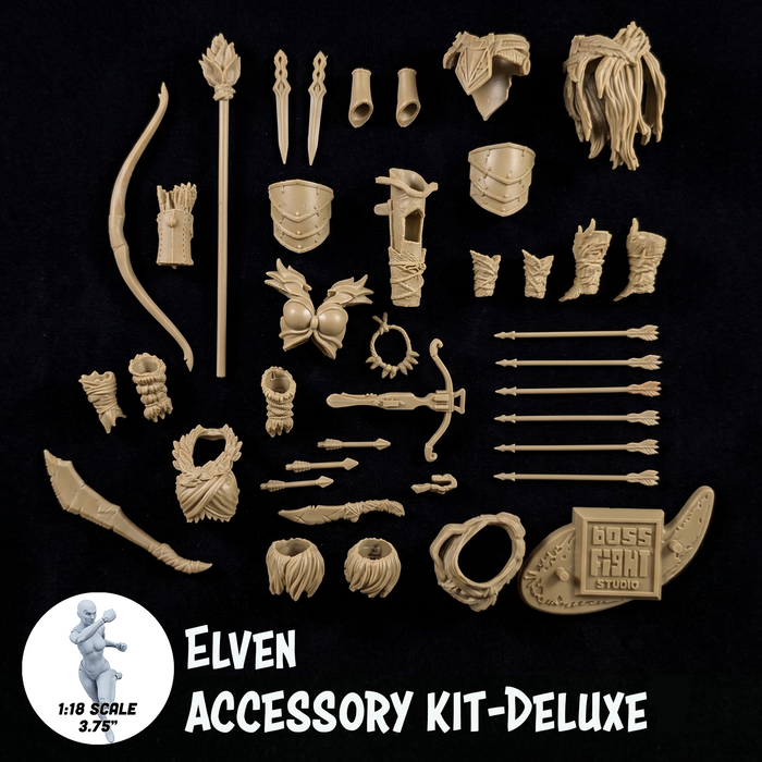 1:18 Scale Elven Wilderness Brown Accessory Pack (Double Figure Ranger & Archer Kit for 3.75" - 4" Figures) by Boss Fight Studio Llc new in box