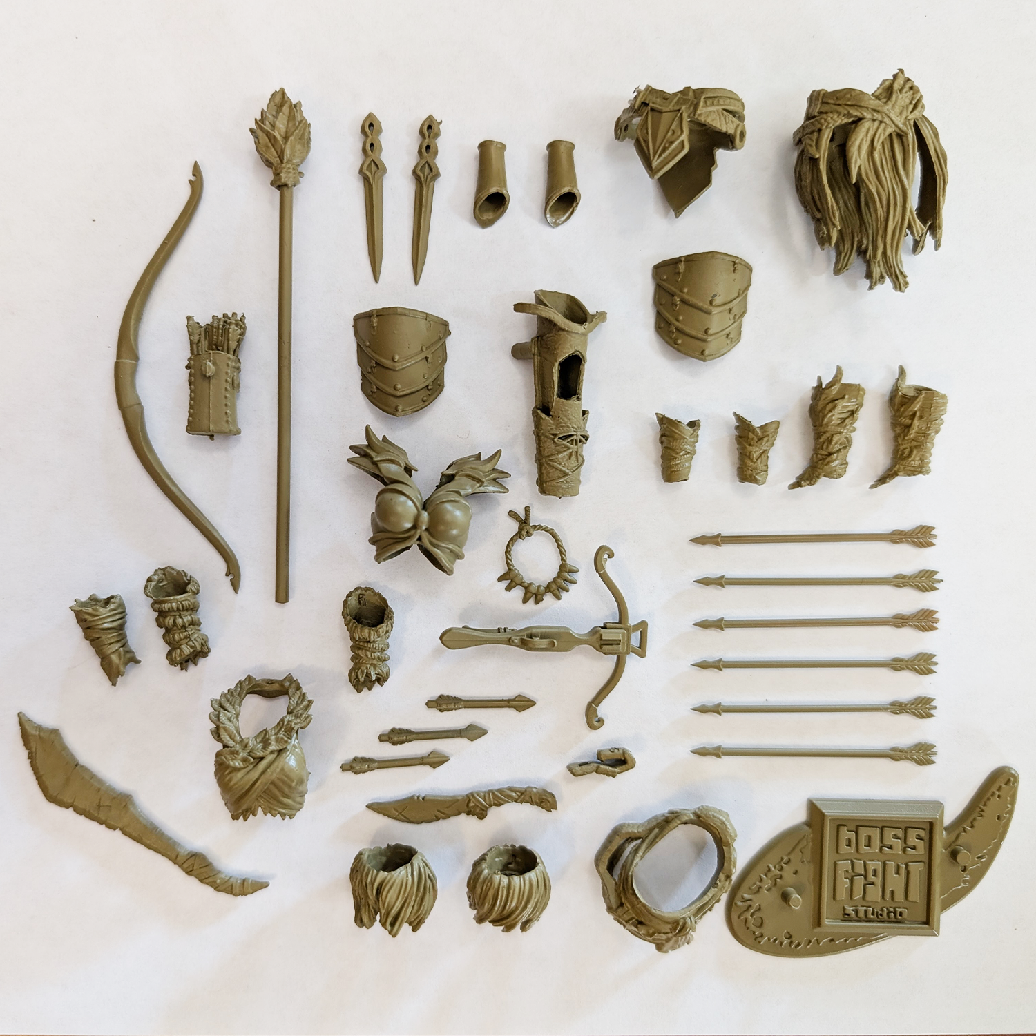 1:18 Scale Elven Wilderness Brown Accessory Pack (Double Figure Ranger & Archer Kit for 3.75" - 4" Figures) by Boss Fight Studio Llc new in box