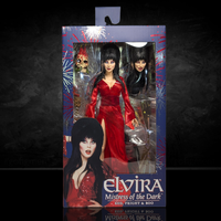 Elvira Red, Fright, and Boo - Mistress of the Dark 8-Inch Clothed Figure new in box by Neca with extra head and accessories