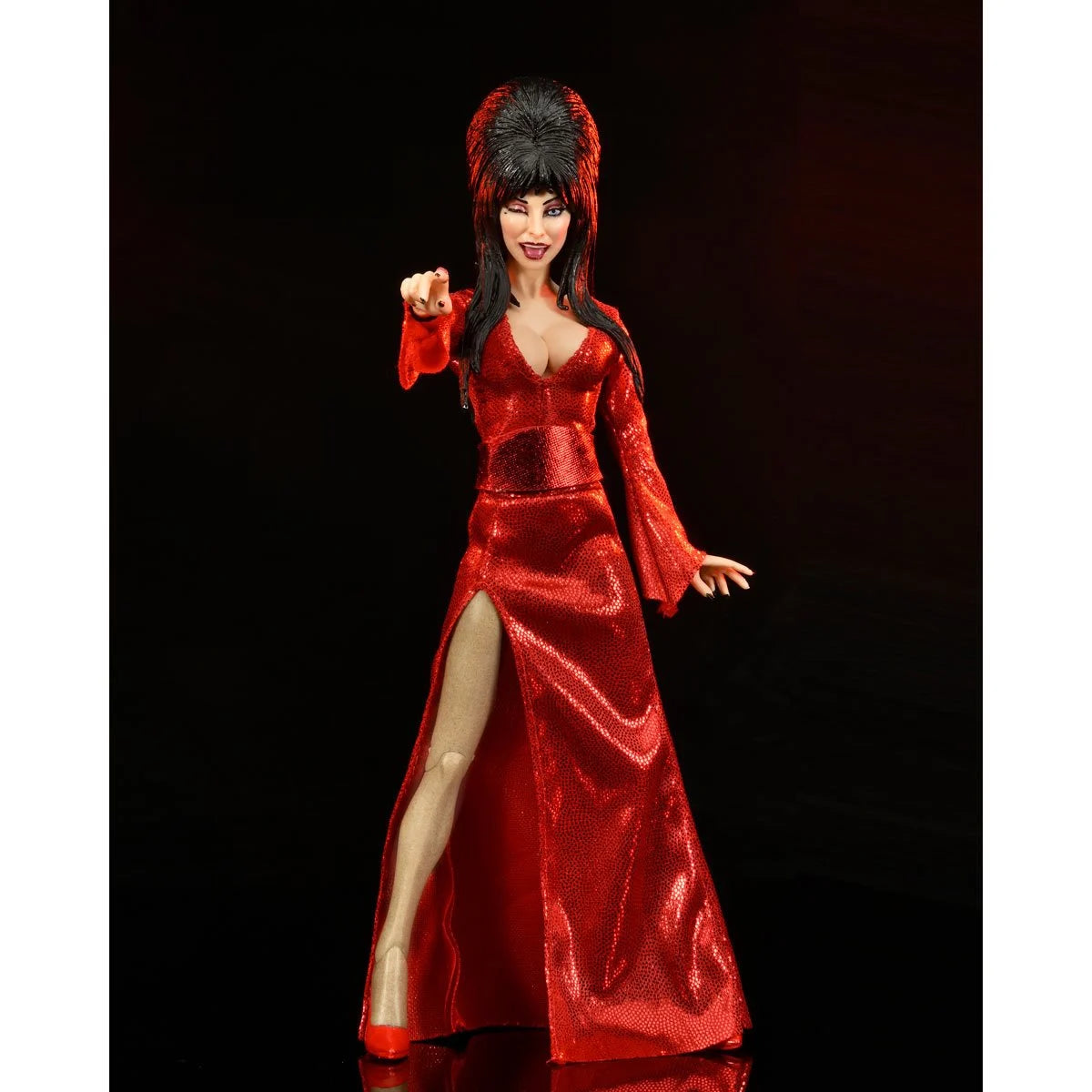 Elvira Red, Fright, and Boo - Mistress of the Dark 8-Inch Clothed Figure by Neca in red gown new in box collectible