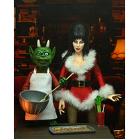 Elvira Very Scary Christmas - Mistress of the Dark 8-Inch Clothed Action Figure by Neca with green demon cook and holiday props new in box