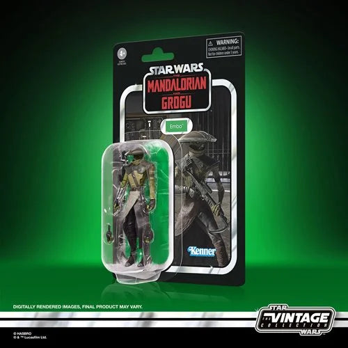Embo 3.75-Inch Action Figure by Hasbro in Star Wars The Mandalorian Grogu vintage-style packaging