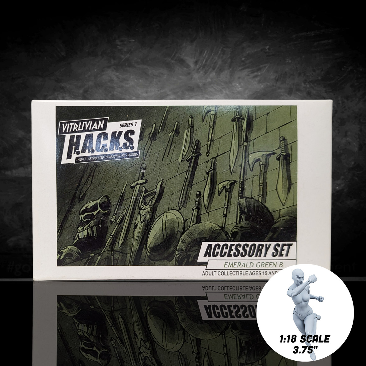 1:18 Scale Greek & Roman Mythology Emerald Green Accessory Set B translucent customizer kit by Boss Fight Studio Llc new in box