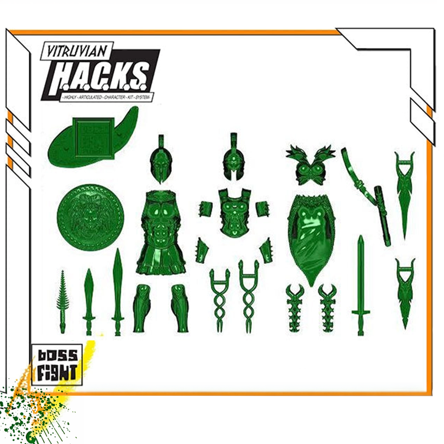 1:18 Scale Greek & Roman Mythology Emerald Green Accessory Set B (Translucent Customizer Kit for 3.75" - 4" Figures) by Boss Fight Studio Llc new in box