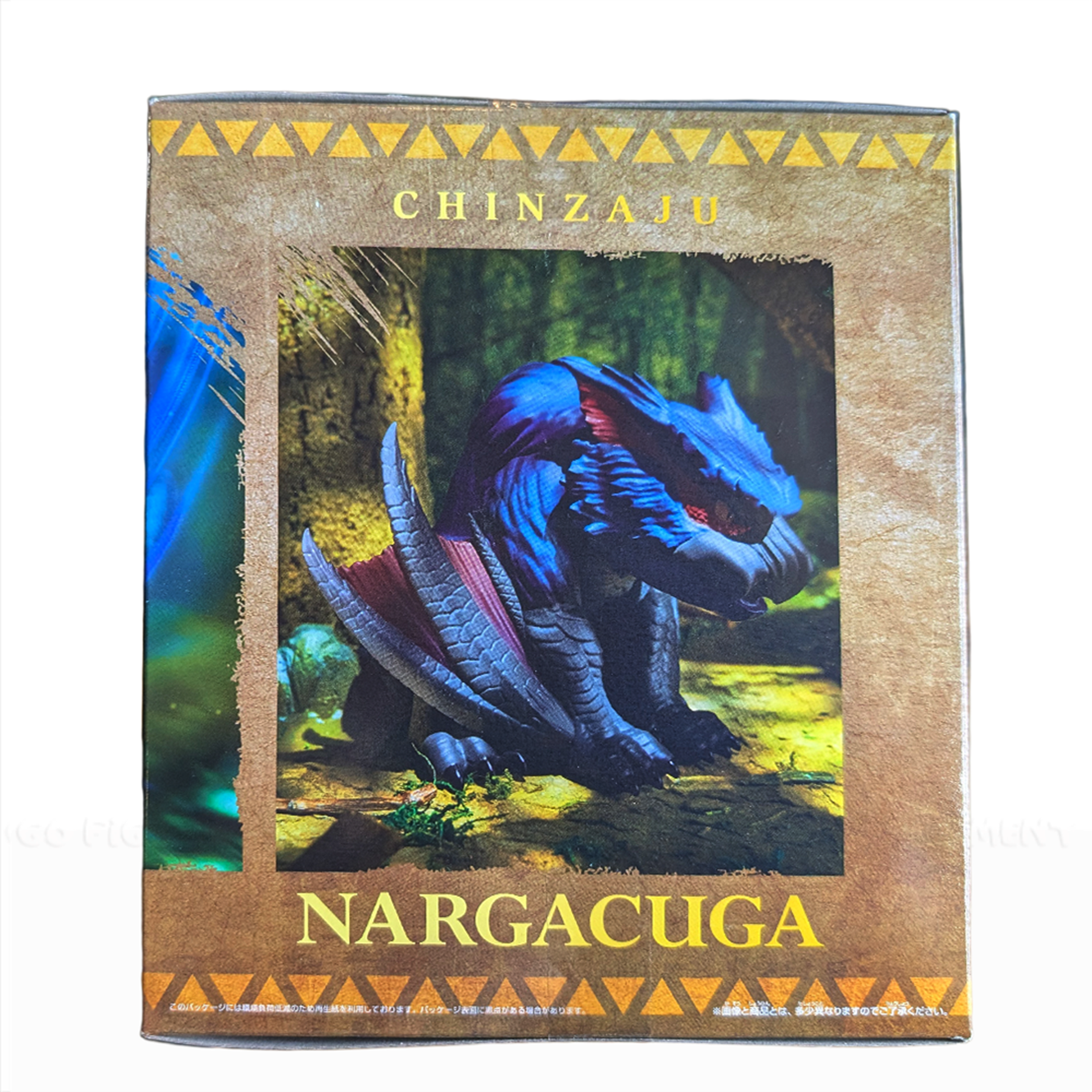 Nargacuga Monster Hunter Enshrined Monsters Banpresto Vinyl Statue Figure in detailed packaging with a forest background.