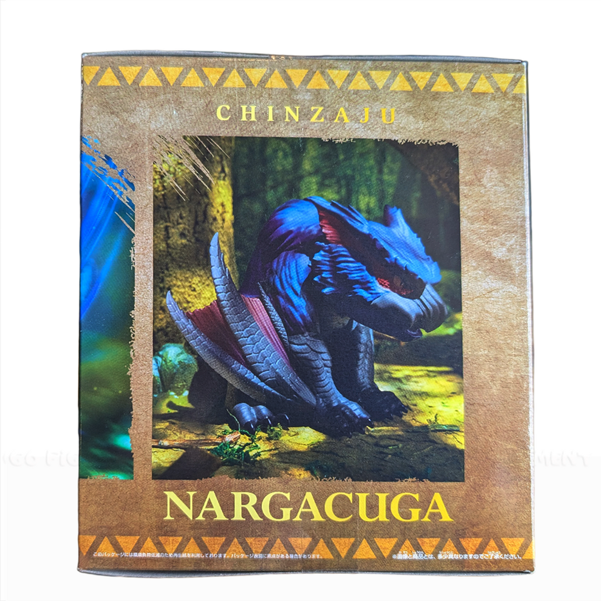 Nargacuga Monster Hunter Enshrined Monsters Banpresto Vinyl Statue Figure in detailed packaging with a forest background.
