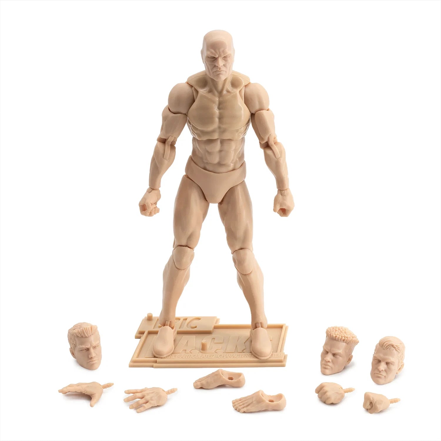 EPIC H.A.C.K.S. Blank Male Champagne Beige 6" Scale Premium Action Figure new in box by Boss Fight Studio Llc with accessories