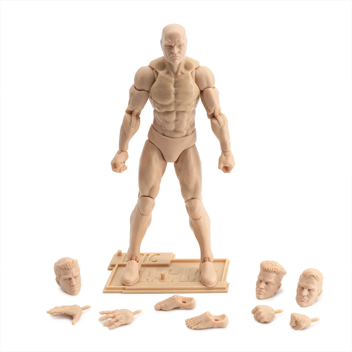 EPIC H.A.C.K.S. Blank Male Champagne Beige 6" Scale Premium Action Figure new in box by Boss Fight Studio Llc with accessories