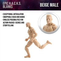 EPIC H.A.C.K.S. Blank Male Champagne Beige 6" Scale Premium Action Figure by Boss Fight Studio Llc new in box