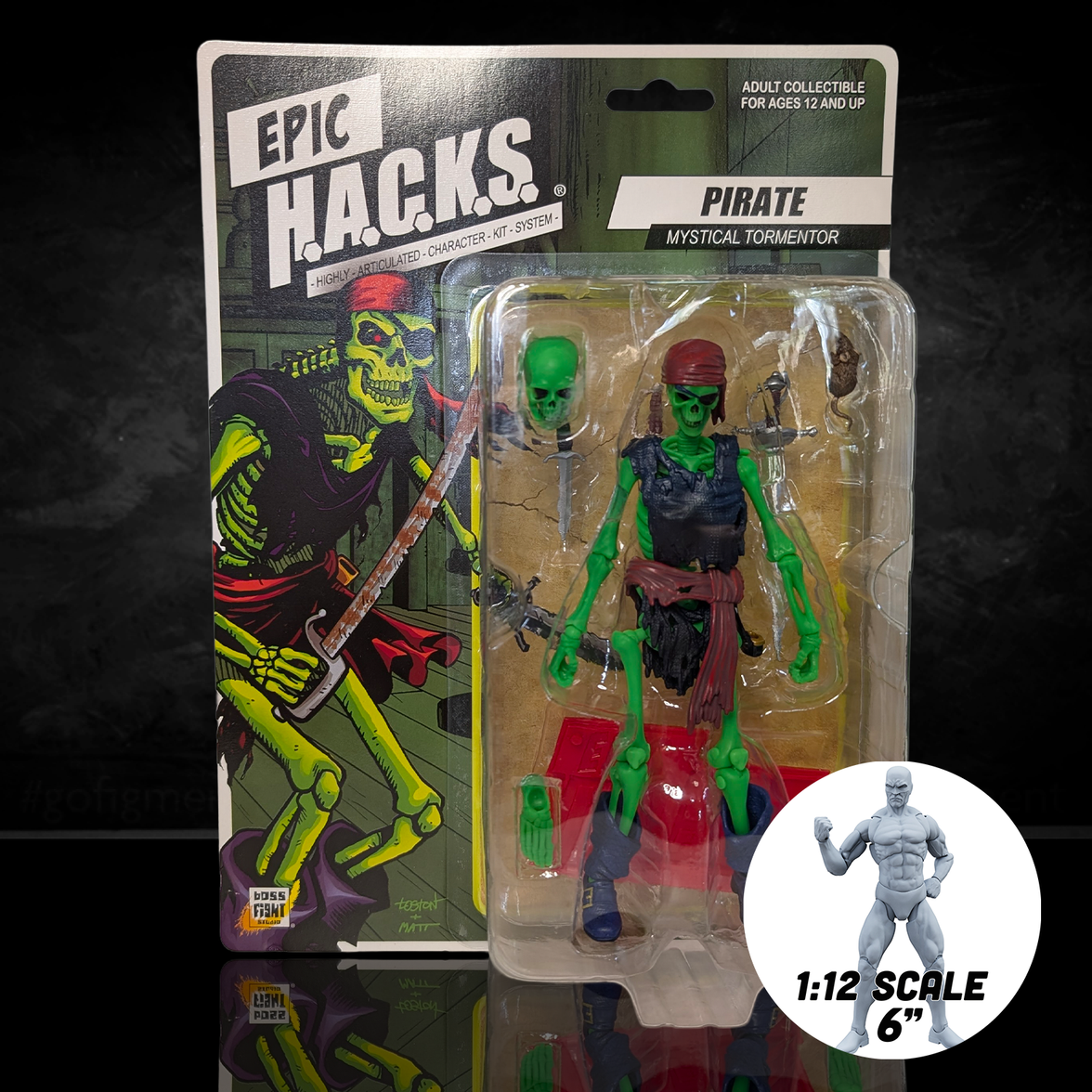 Pirate: Mystical Tormentor (Epic H.A.C.K.S.) 6" Action Figure – Oversized 1:12 Scale Undead Marauder by Boss Fight Studio Llc new in box