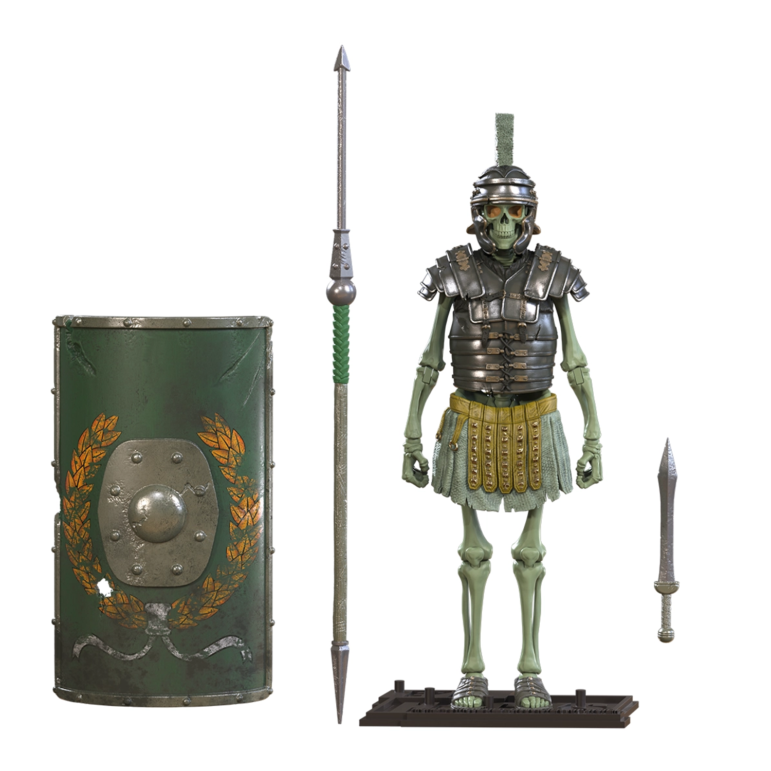 The Phalanx: Eterno Guardian (Epic H.A.C.K.S.) 6" Action Figure – Oversized 1:12 Scale Undead Gladiator by Boss Fight Studio Llc with spear and shield