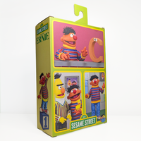 Ernie - Sesame Street Ultimate NECA 7-Inch Scale Action Figure new in box with colorful packaging and character scenes by Neca