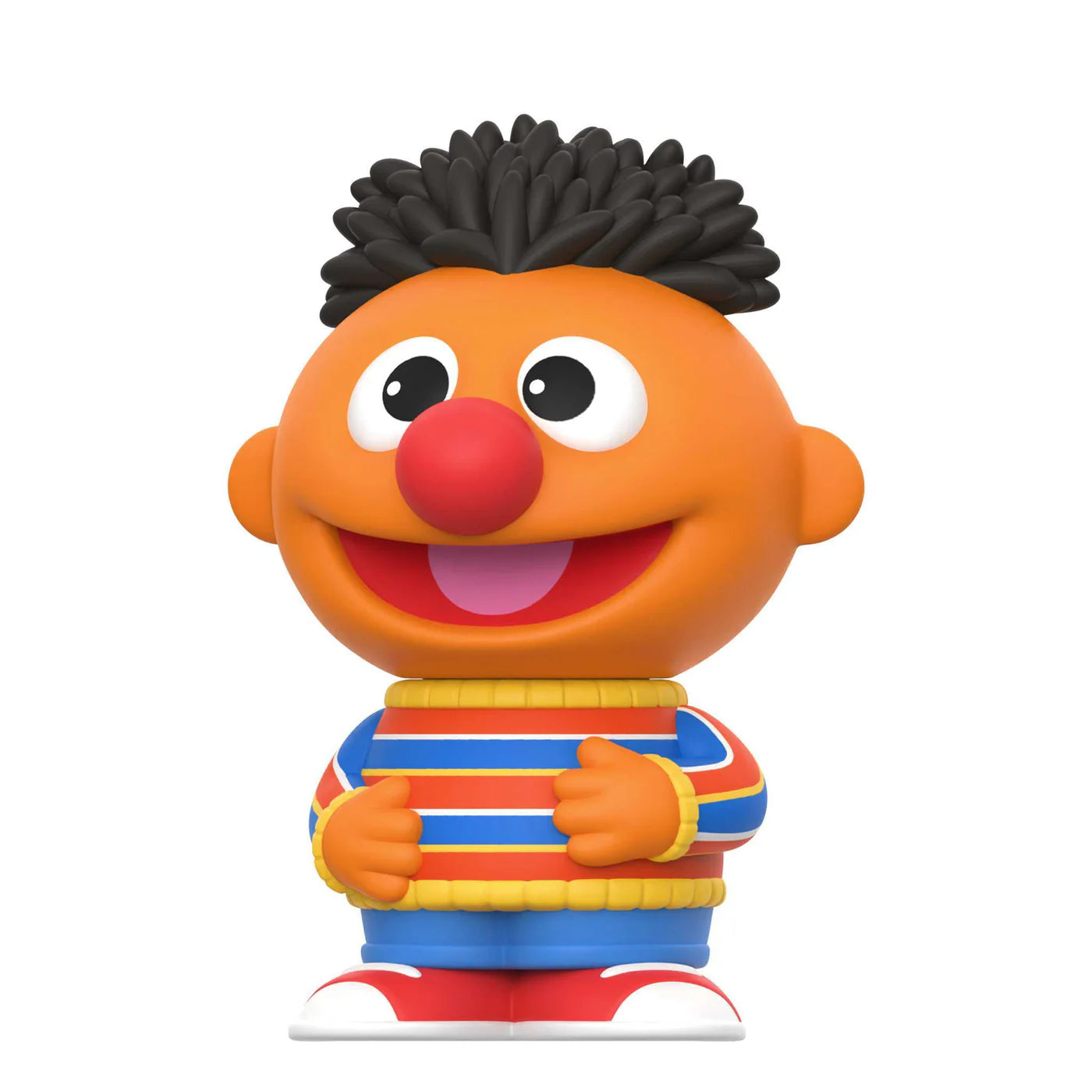 Sesame Street FUN! FUN!™ Wave 2 Ernie Vinyl Figure 5 Inch new in box collectible by Super7 with colorful striped sweater design