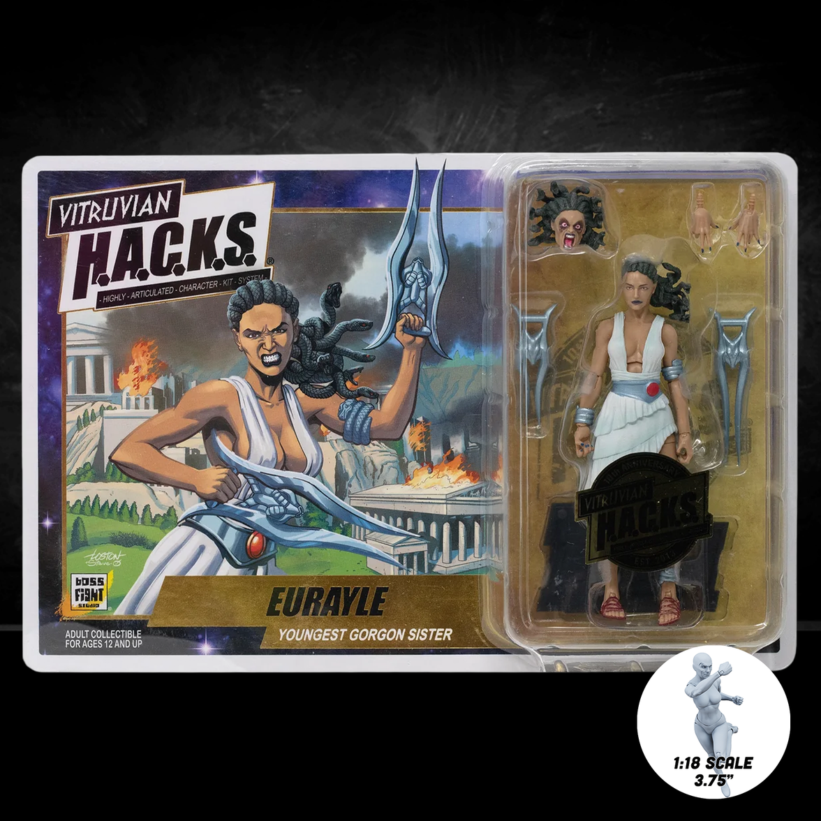 Eurayle Youngest Gorgon Sister Vitruvian H.A.C.K.S. Action Figure Boss Fight Studio Llc new in box with accessories collectible