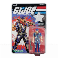 G.I. Joe Lt. Falcon (America's 250th Anniversary) 3 3/4-Inch ReAction+ Figure by Super7 in collectible packaging