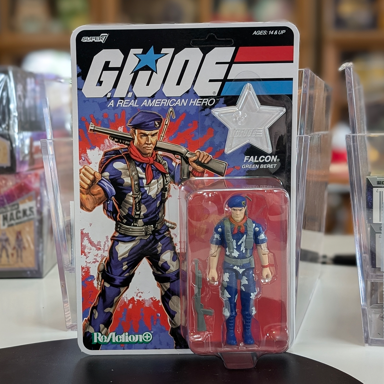 G.I. Joe Lt. Falcon (America's 250th Anniversary) 3 3/4-Inch ReAction+ Figure by Super7 in sealed collector packaging