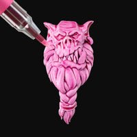 Familiar Pink Army Painter Speedpaint Marker - One-Coat Miniature Paint SM1008P applying vibrant pink on detailed fantasy miniature by Army Painter