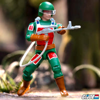 Flash G.I. Joe ReAction+ Wave 7 Laser Rifle Trooper Action Figure by Super7 new in box collectible toy pose outdoors