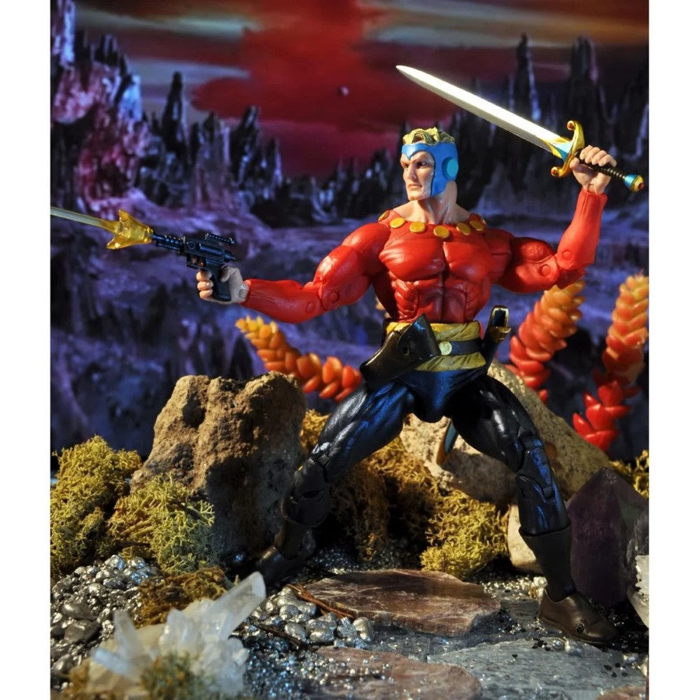 Flash Gordon King Features Original Superheroes NECA 7-Inch Action Figure new in box with sword and blaster accessory