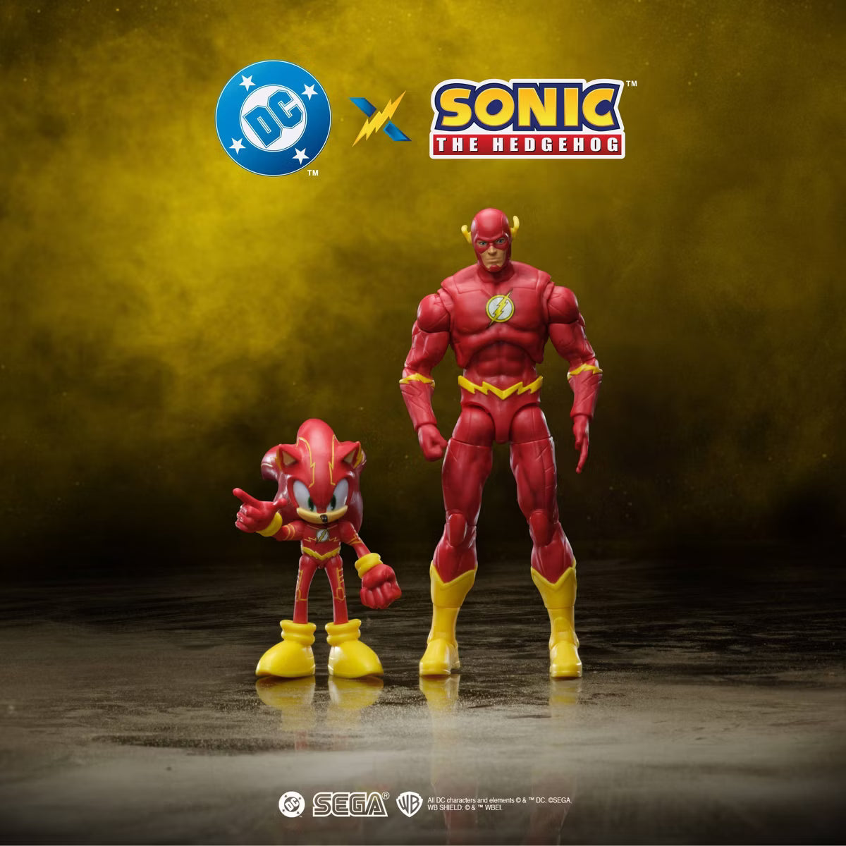 DC x Sonic the Hedgehog Sonic as The Flash & The Flash 2-Pack Action Figures new in box by Jakks Pacific