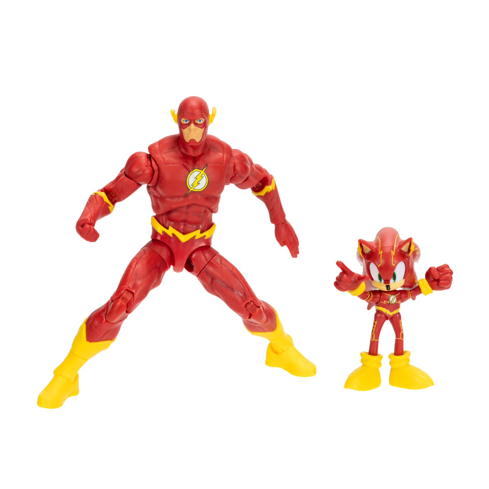 DC x Sonic the Hedgehog Sonic as The Flash & The Flash 2-Pack Action Figures - Heroic Crossover Collectibles by Jakks Pacific new in box