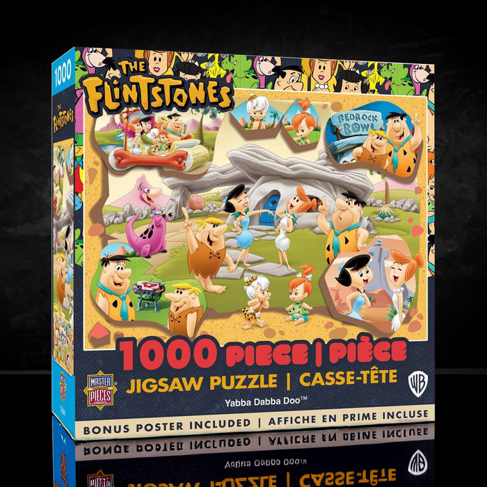 The Flintstones - Yabba Dabba Doo 1000 Piece Jigsaw Puzzle Masterpieces by Master Pieces featuring classic Bedrock characters and scenes