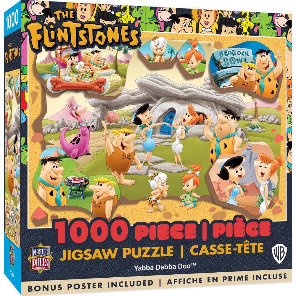 The Flintstones - Yabba Dabba Doo 1000 Piece Jigsaw Puzzle Masterpieces by Master Pieces with Bedrock scene and characters