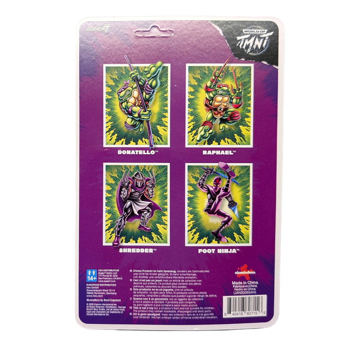 Foot Ninja Teenage Mutant Ninja Turtles ReAction+ Action Figure by Super7 with Ninja Sword 3.75-Inch
