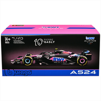 Bburago 1:43 scale die-cast model of Pierre Gasly’s 2024 Alpine A524 Formula 1 car with authentic livery and helmet.