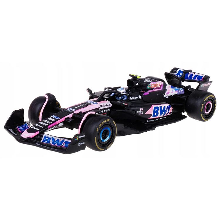 Bburago 1:43 scale die-cast Alpine F1 Team A524 Pierre Gasly model with authentic helmet and detailed livery