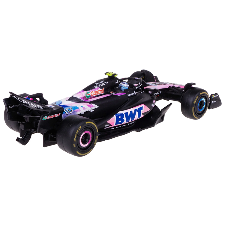 Bburago 1:43 scale die-cast model of Pierre Gasly’s 2024 BWT Alpine F1 Team A524 with authentic livery and helmet