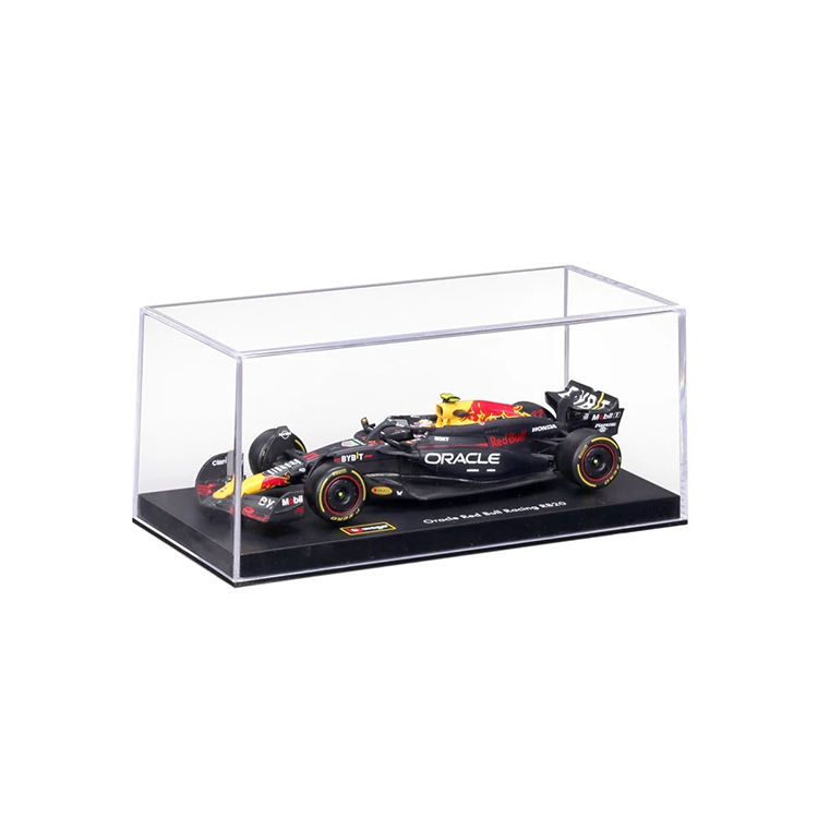 Bburago 1:43 scale die-cast Oracle Red Bull RB20 Formula 1 model with Sergio Perez helmet in display case