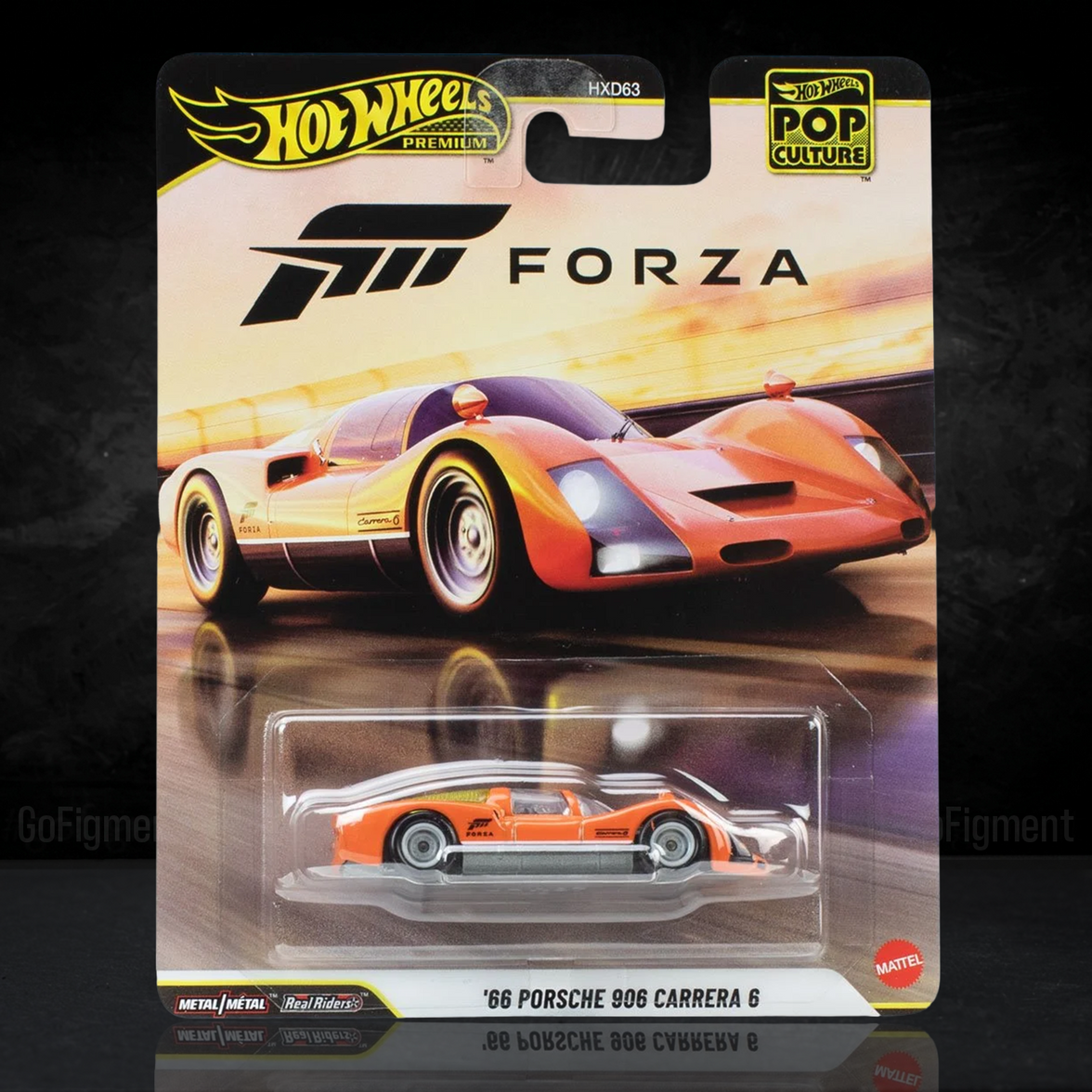 Porsche 906 Carrera 6 Forza 1:64 Scale Hot Wheels Premium Pop Culture Diecast Car by Mattel in orange and white design