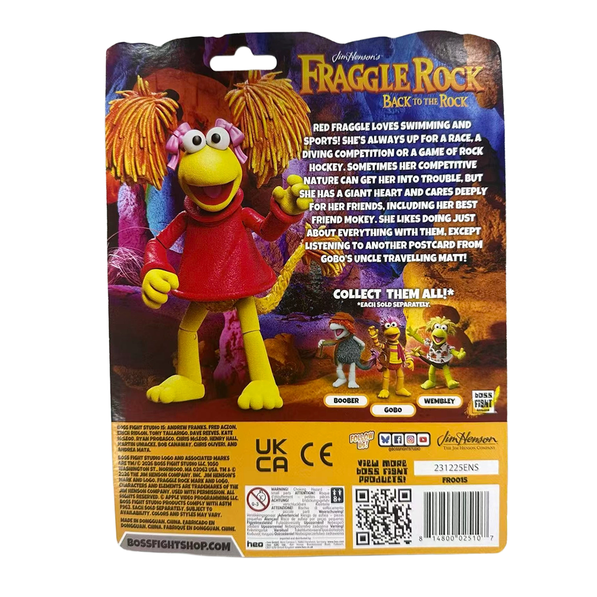 Fraggle Rock Red 6-Inch Action Figure Boss Fight Studio packaging back with character artwork and product details
