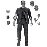 Frankenstein’s Monster B&W Bride of Frankenstein Ultimate Action Figure NECA 7” with extra heads and accessories new in box