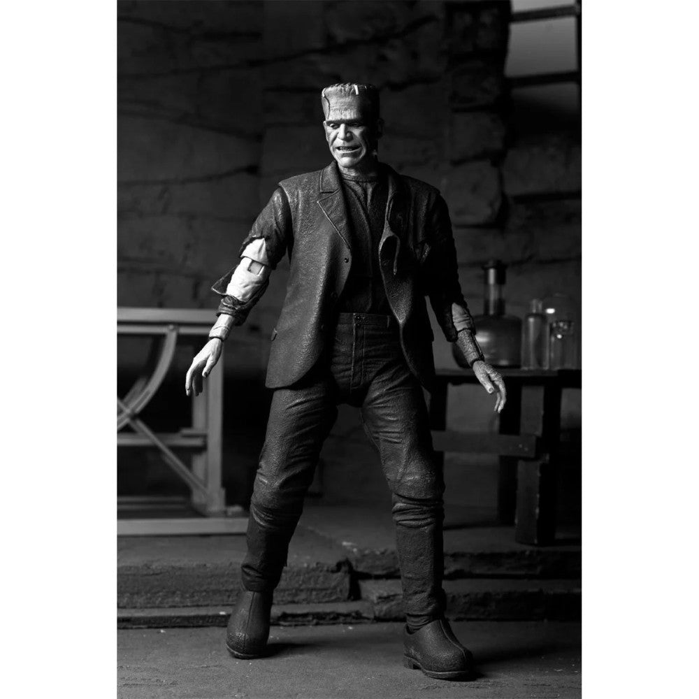 Frankenstein’s Monster B&W Bride of Frankenstein Ultimate Action Figure NECA 7” in black and white detailed sculpt new in box collectible