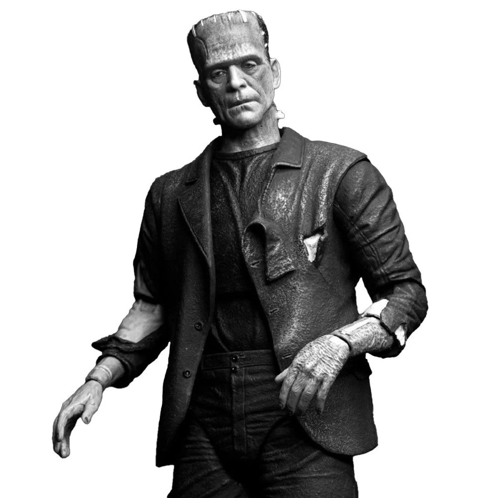 Frankenstein’s Monster B&W Bride of Frankenstein Ultimate Action Figure NECA 7” in black and white with textured sculpt new in box collectible