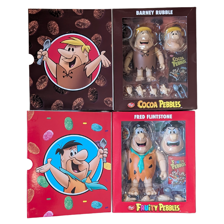 Fred Flintstone & Barney Rubble BUNDLE 1:12 Scale Action Figure - Premium Articulated Fruity Pebbles Jada Toys set