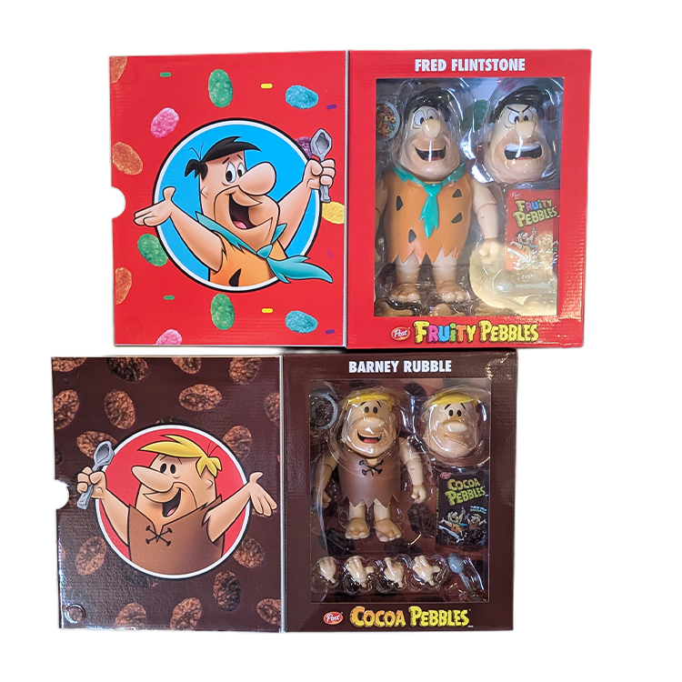Fred Flintstone & Barney Rubble BUNDLE 1:12 Scale Action Figure - Premium Articulated Fruity Pebbles by Jada Toys