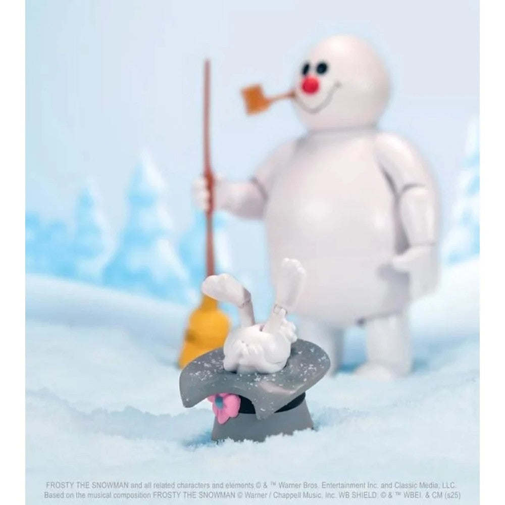 Frosty the Snowman 1:12 Scale Action Figure Jada Toys Holiday Collectible new in box by Super7 with rabbit on hat and broom accessory
