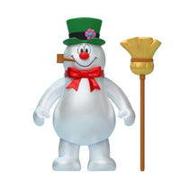 3.75-inch Super7 Frosty the Snowman ReAction action figure with green hat, red bow, and broom accessory