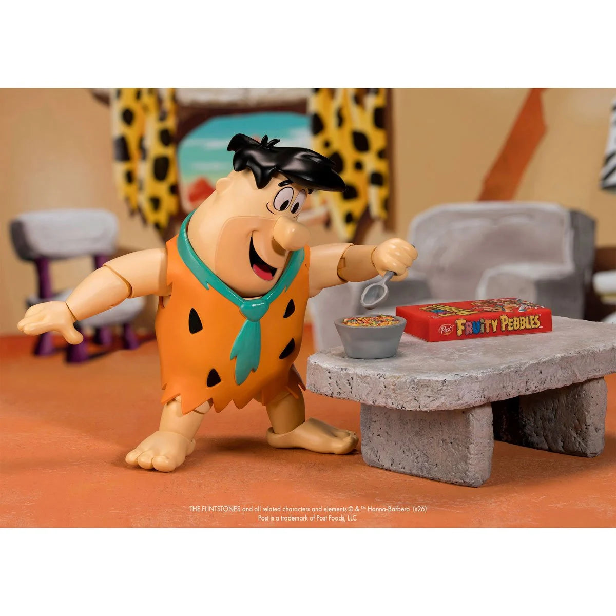 Fred Flintstone 1:12 Scale Action Figure - Premium Articulated Fruity Pebbles by Jada Toys new in box collectible figure