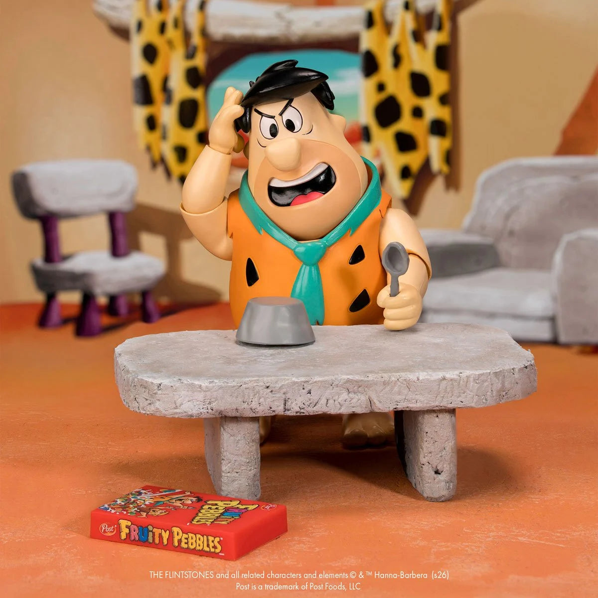 Fred Flintstone 1:12 Scale Action Figure - Premium Articulated Fruity Pebbles by Jada Toys new in box collectible