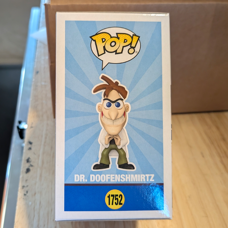 Dr. Doofenshmirtz Funko Pop #1752 - Phineas and Ferb Vinyl Figure GoFigment collectible by FUNKO in box front view.