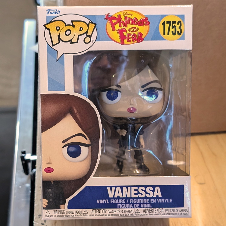 Vanessa Phineas and Ferb Funko Pop Vinyl Figure 1753 Disney Collectible by FUNKO in box showing character design.